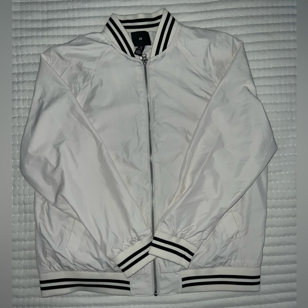 H&M Cream Varsity Windbreaker